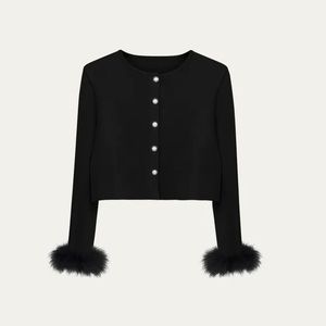 SLEEPER Feather Trimmed Cardigan- NWT